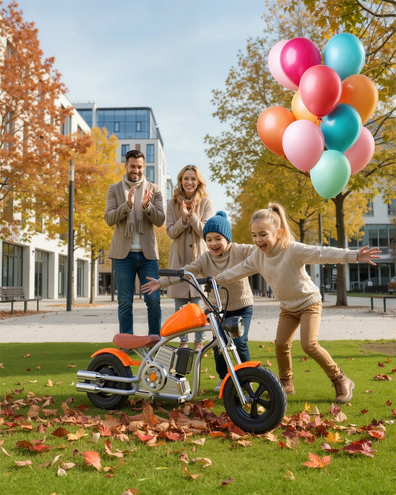 Kids Electric Motorcycle for Ages 5+,Kids Motorcycle with Ambient Lighting 10MPH