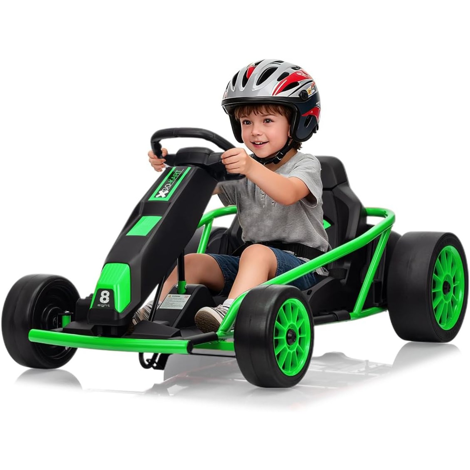 24V Kids Electric Go Kart, Dual 250W Motors, 9Ah Battery, 8MPH Drift Car w Music
