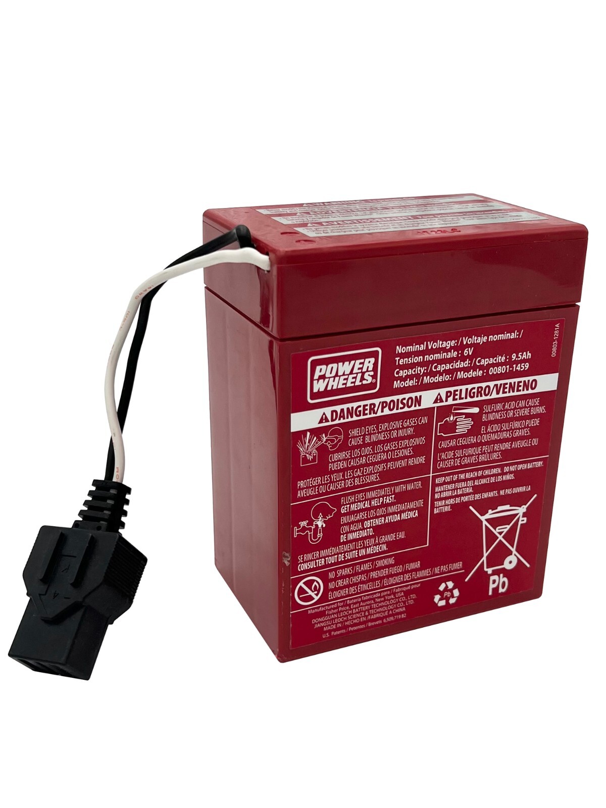 Power Wheels P5063 Firerock Jeep Wrangler Replacement 6V Rechargeable Battery