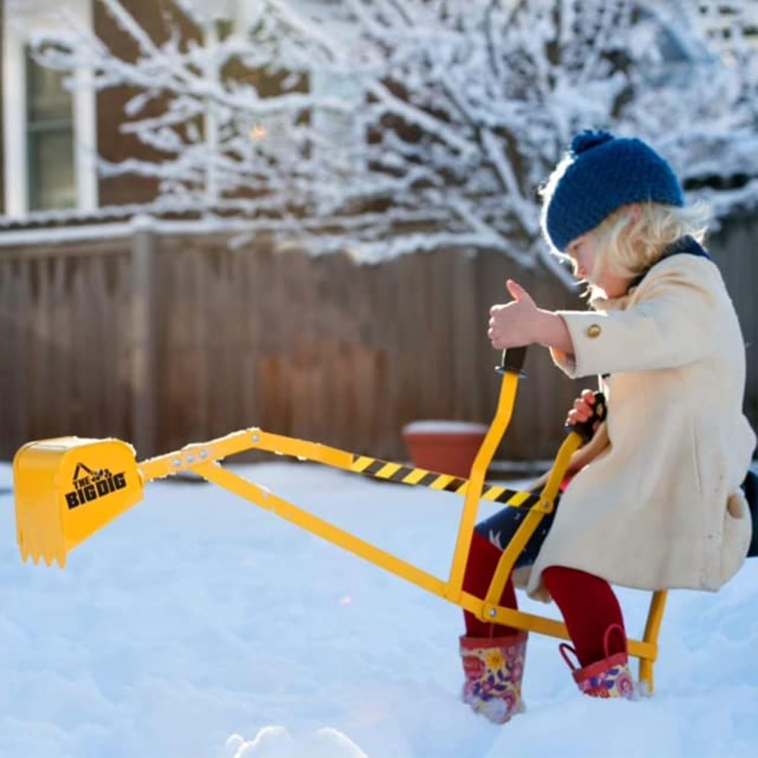 Kid’s Yellow Excavator Toy with 360 Rotation Base