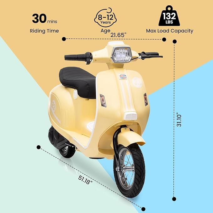 Electric Motorcycle for Big Kids 24V 350W Kids Ride on Moped Max Up to 14MPH
