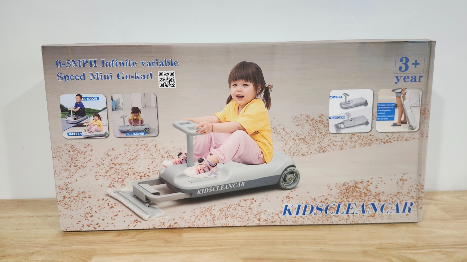 KIDSCLEANCAR Portable Go Kart Ride-On Race Car-new