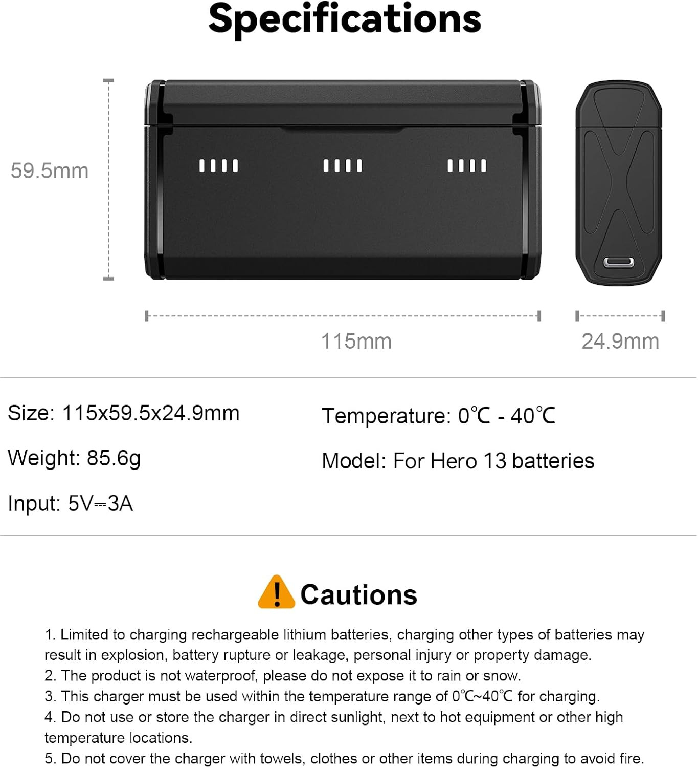 Enduro Battery Charger with Smart Power Indicator and Side Charging