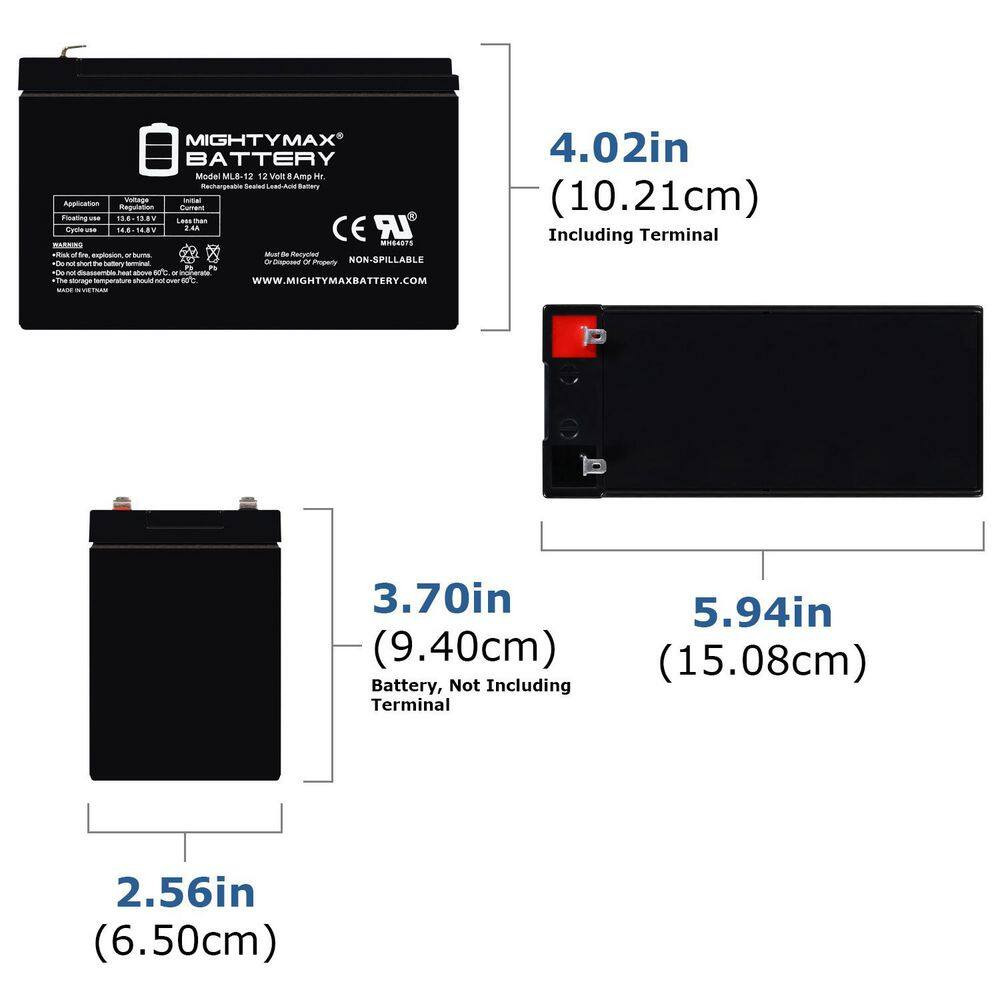 12V, 8Ah, Replacement Battery Compatible with Case IH Licensed Peg Perego Ride o