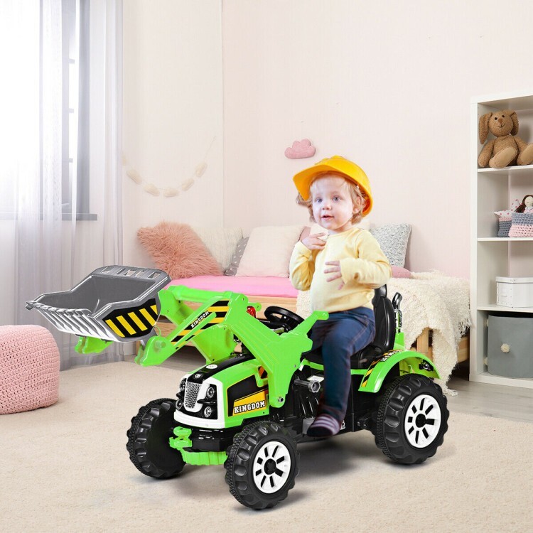 12V Battery Powered Kids Ride-on Excavator Dump Truck Gift Kids With Safety Belt