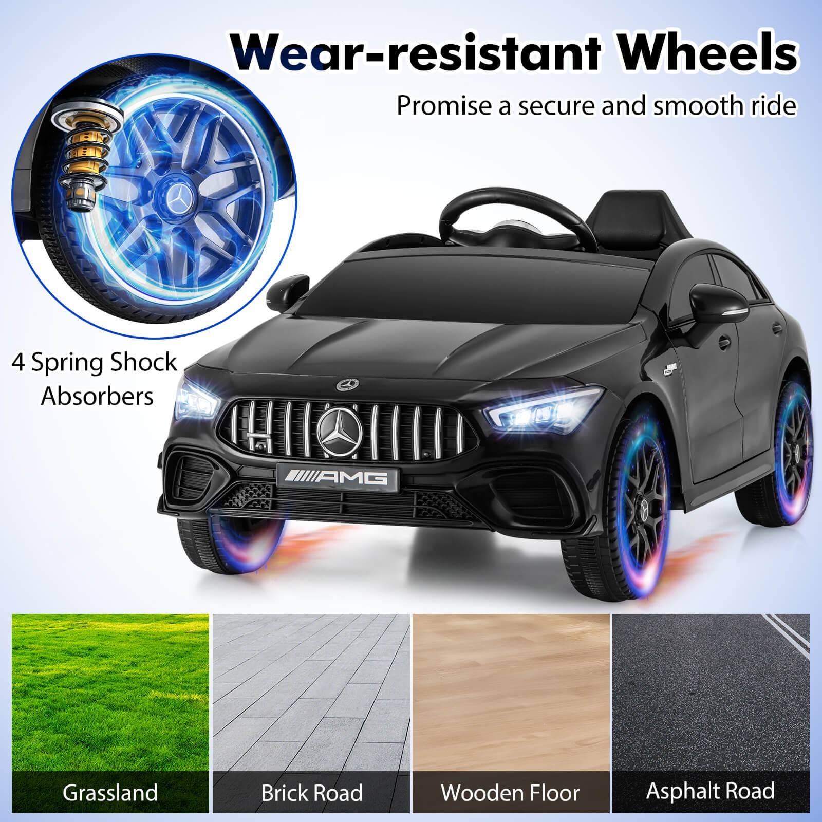 12V Kids Ride on Car w/Remote Rocking Function Transport Wheels Lights & Music