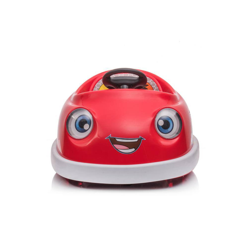 12-Volt Dual Bumper Car for Kids 1-6-Years Old Electric Car W/Pushrod Dinner Pla