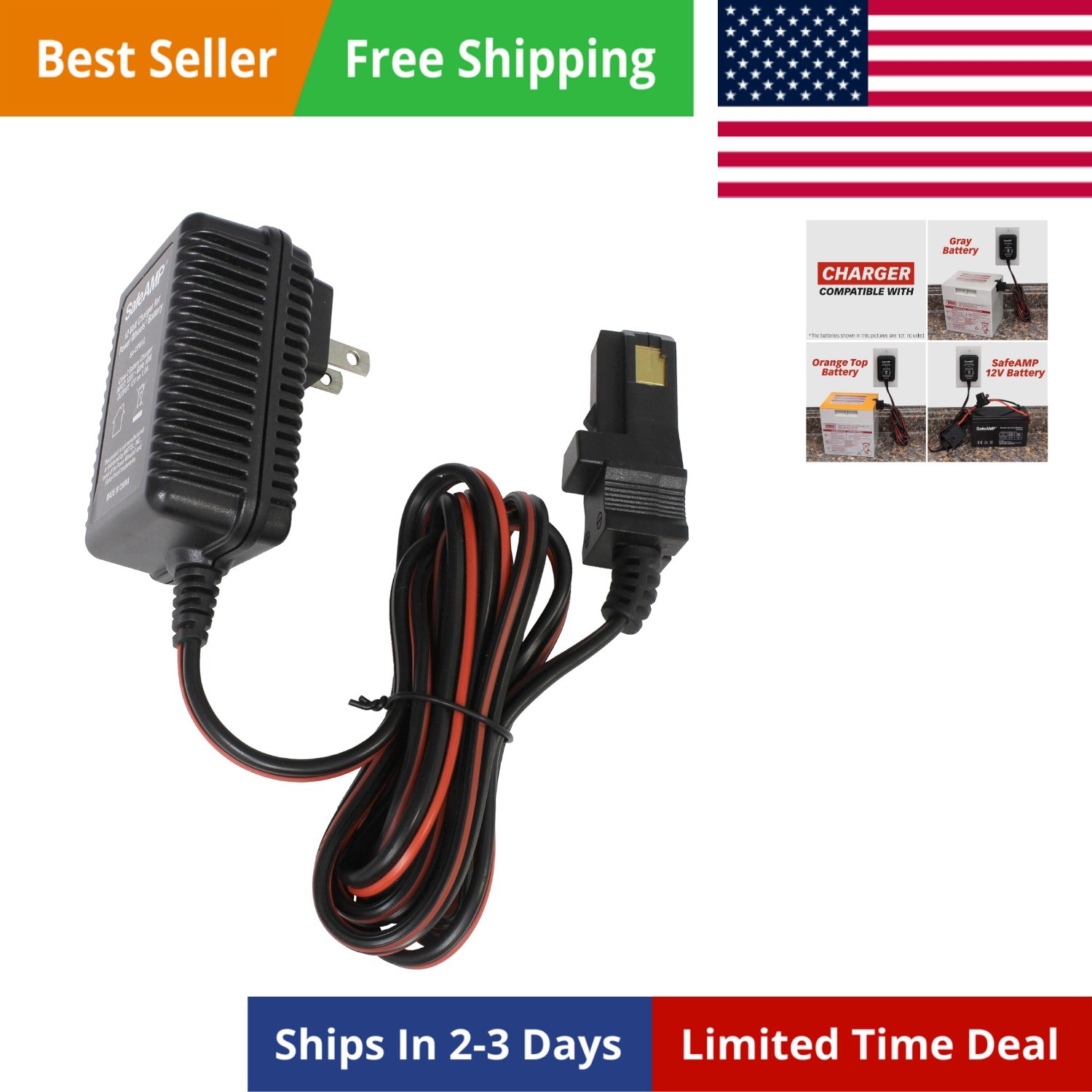 12V Charger Compatible ONLY with Power Wheels Gray Battery and Orange Top Bat…