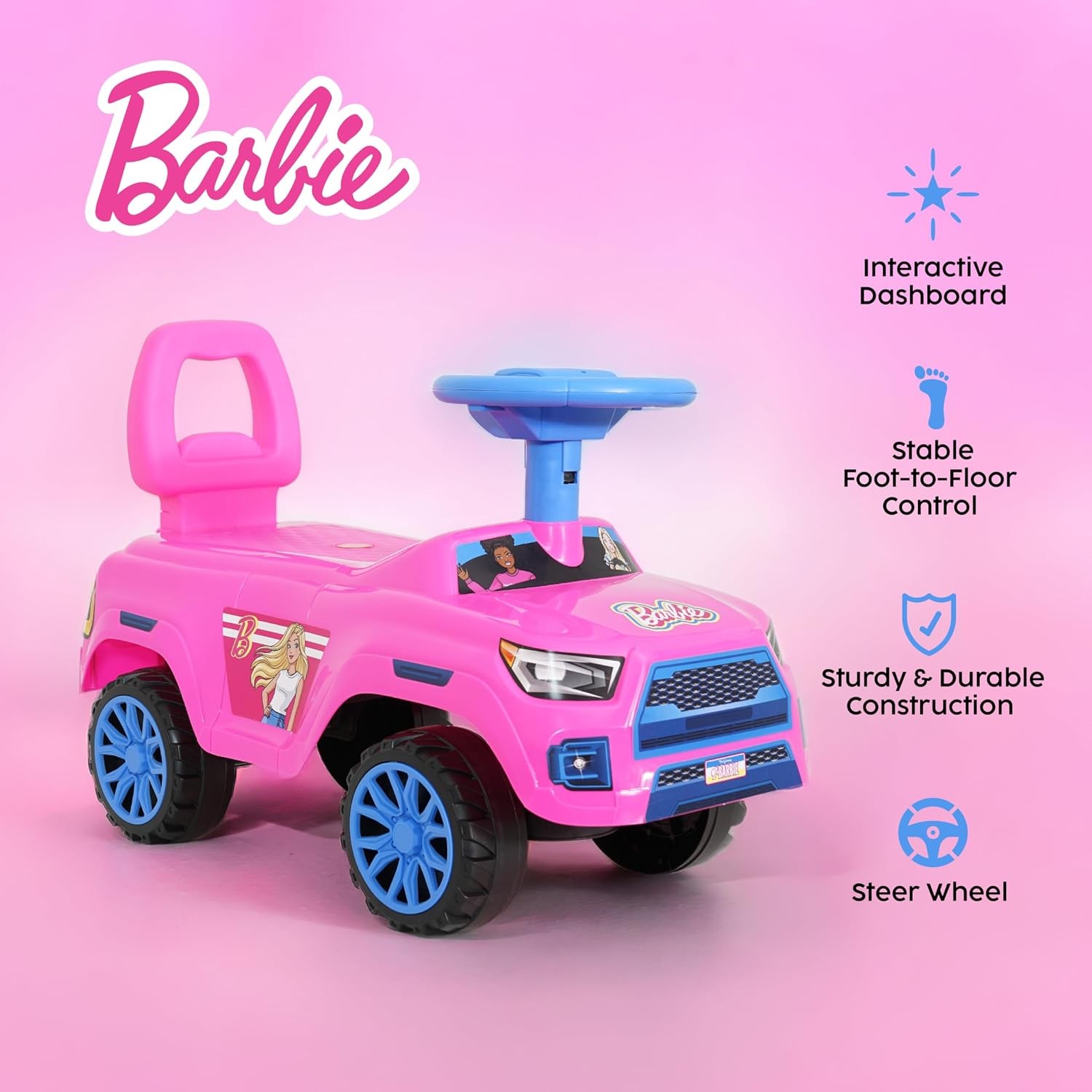 Barbie Foot to Floor Ride On 2025 FTF Hilux Toy Vehicle Easy-Roll Wheels New