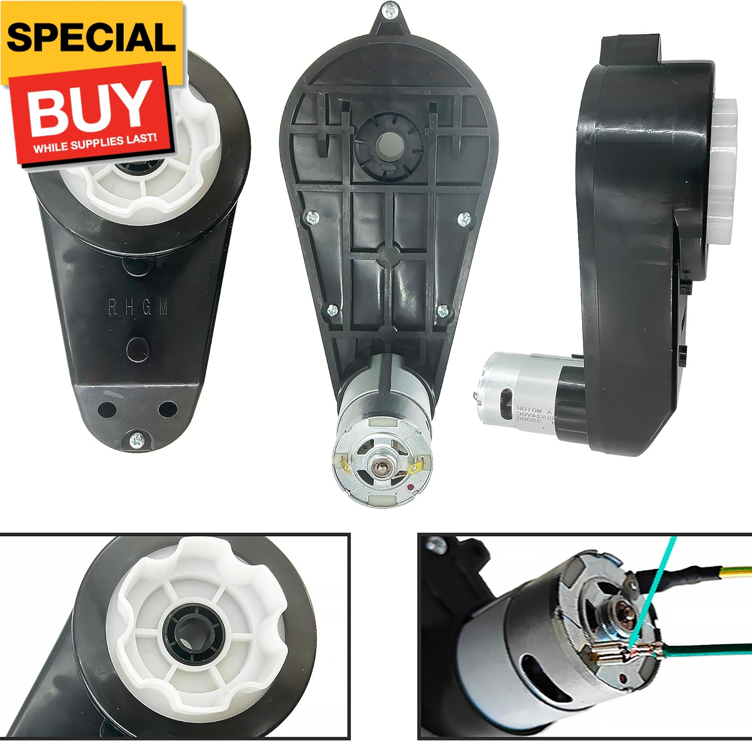 2PCS Kids Ride On Car Gearbox 12V RS550 40000RPM High-Speed Motor Gearbox for Po