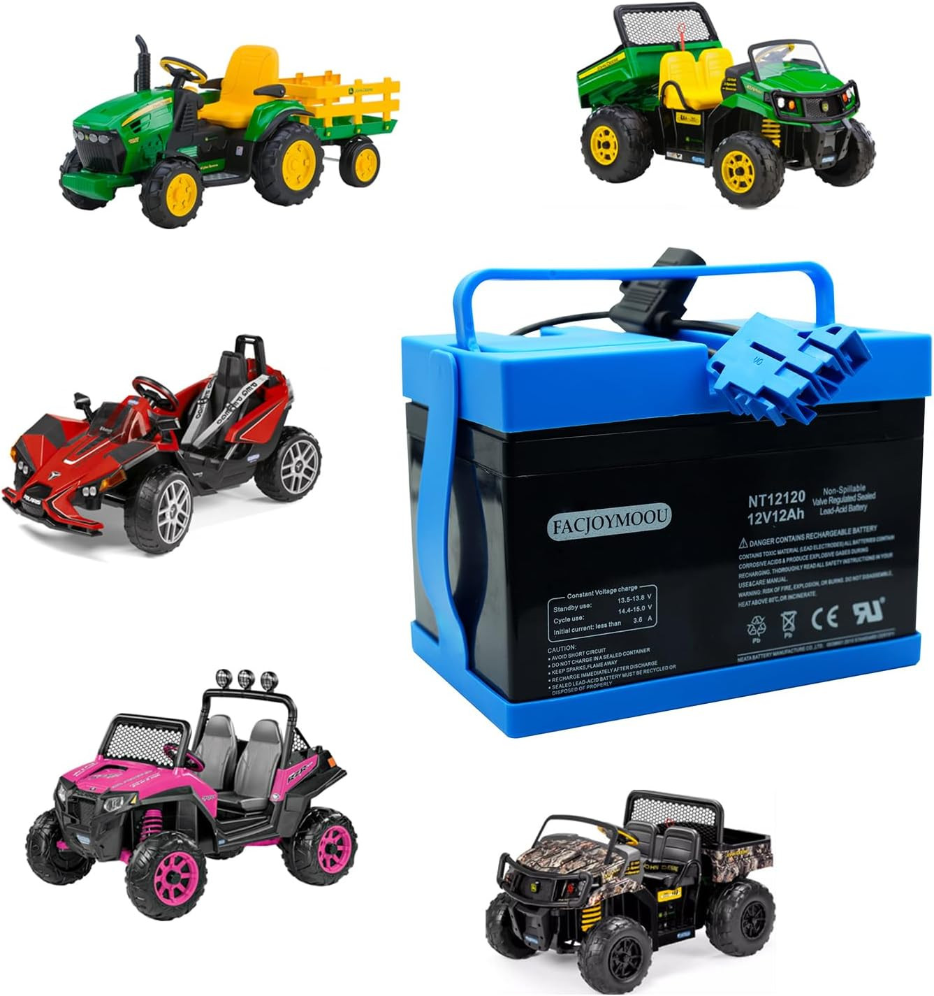 12 Volt 12AH Battery for Peg Perego Tractor John Deere Gator XUV Polaris RZR 900