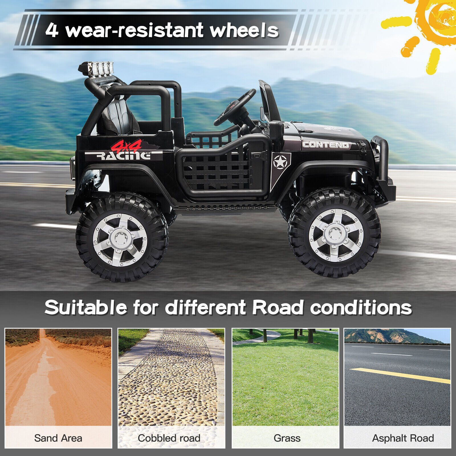 12V Kids Ride On Car 2 Seater Electric Vehicle Toy Truck Jeep w/Remote Control
