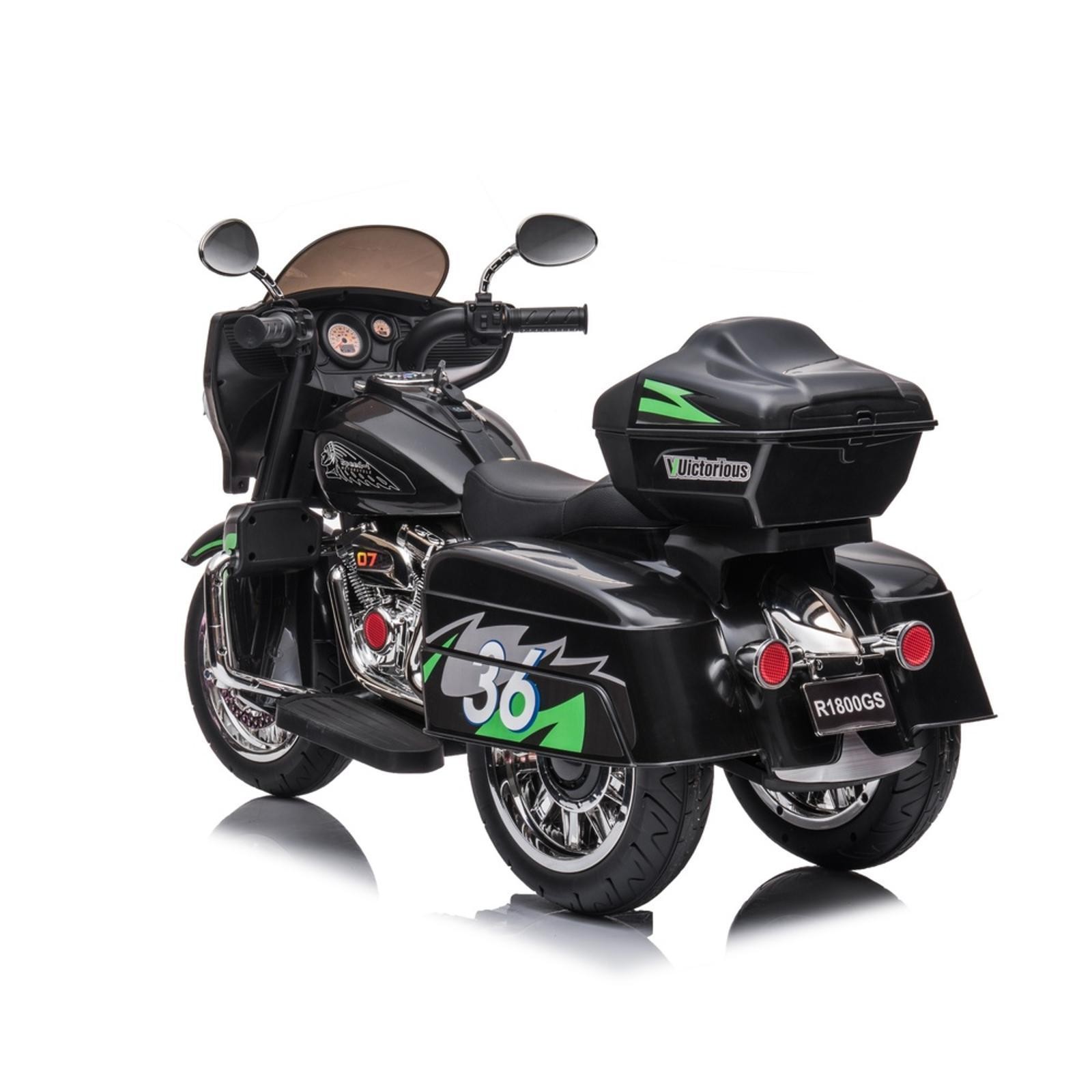 Key Start Double Motorbike for Kids with Large Storage Trunk and Educational