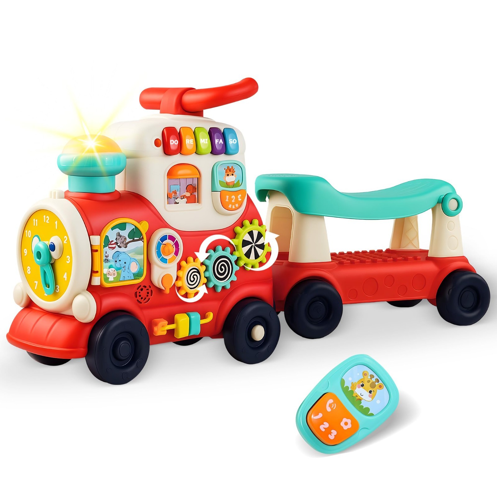 4-in-1 Ride-On Toy for Toddlers 1-3, Push Pull Sit & Stand Walker, Outdoor Indoo