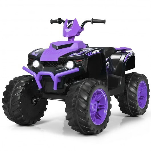 12V Kids Electric 4-Wheeler ATV Quad Ride On Car with LED Light-Purple – Color: