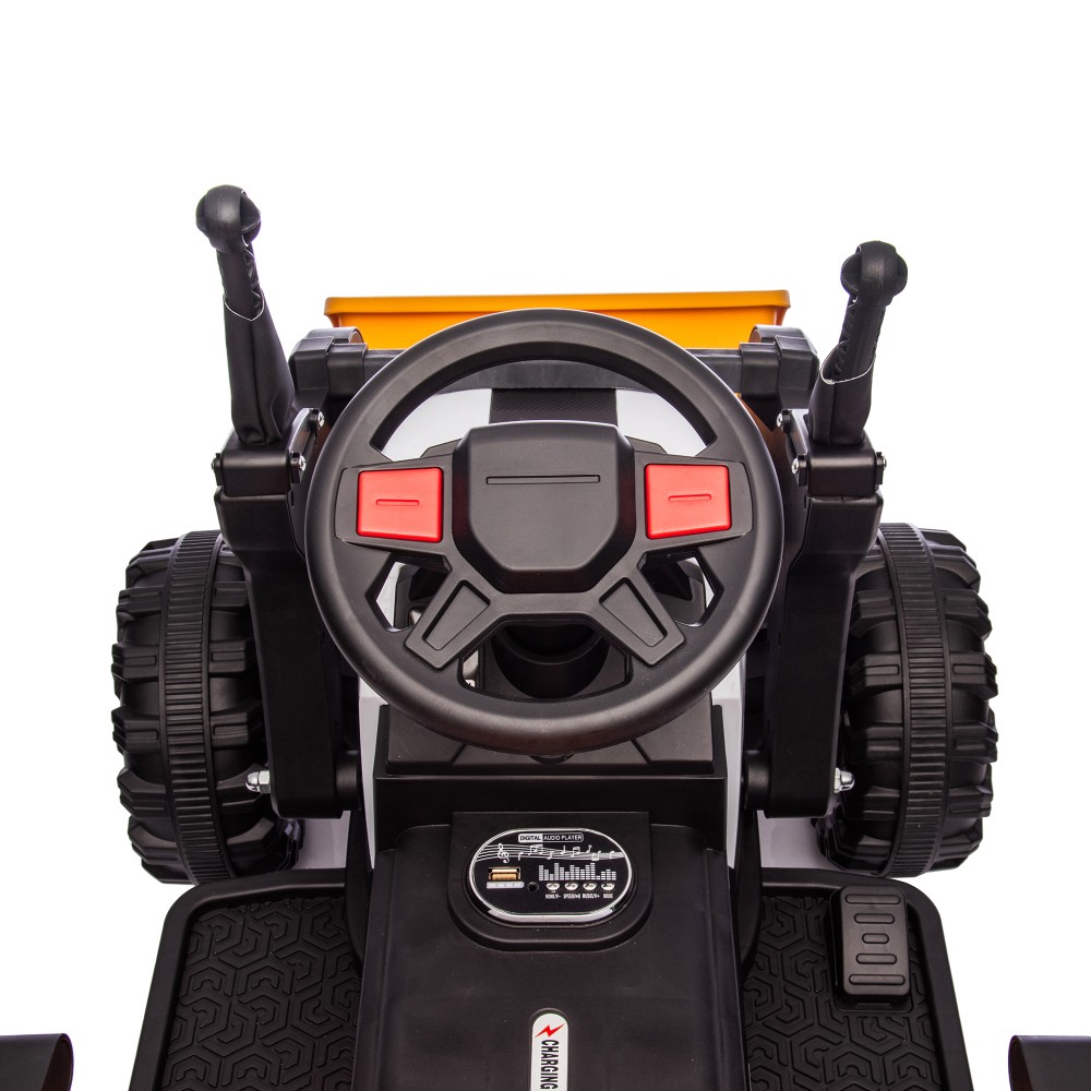 24V Kids Electric Tractor 4-in-1 Attachments Remote 3-Speed Music LED 3-8