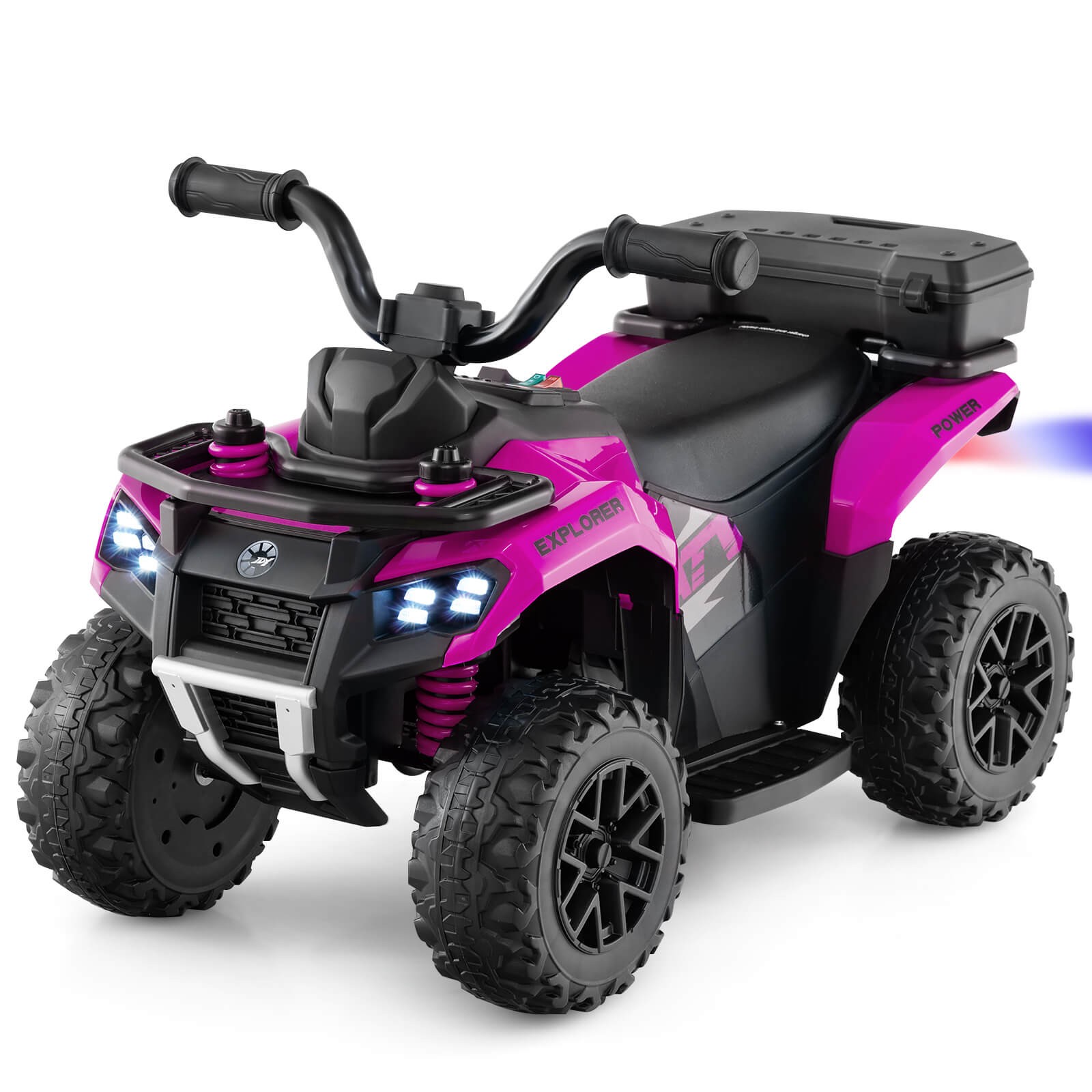 6V Kids Ride On ATV w/ Music & Spray Function USB Port Storage Box Toy Car
