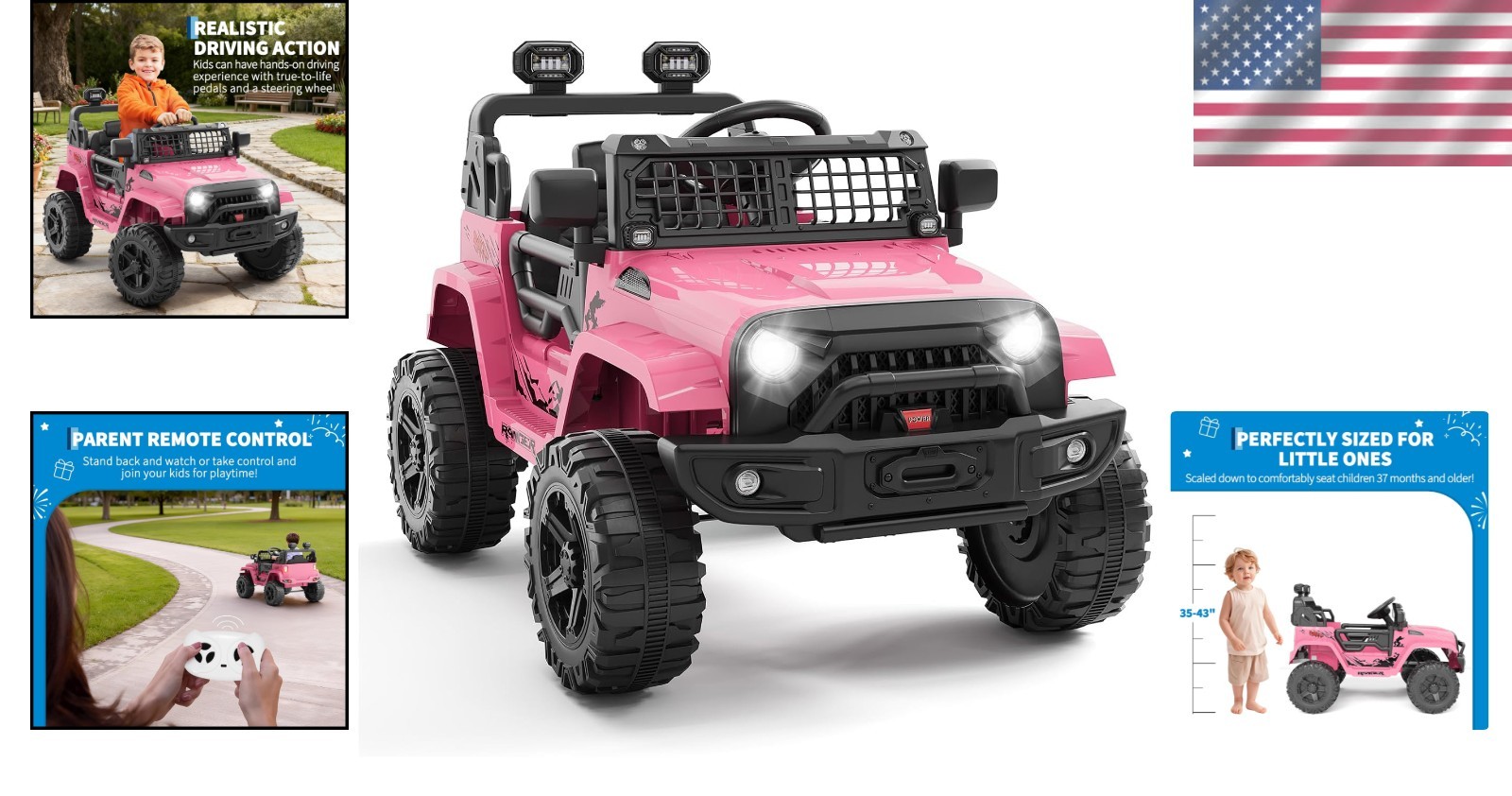 12V Ride on Toys with Parent Remote Control Toddle