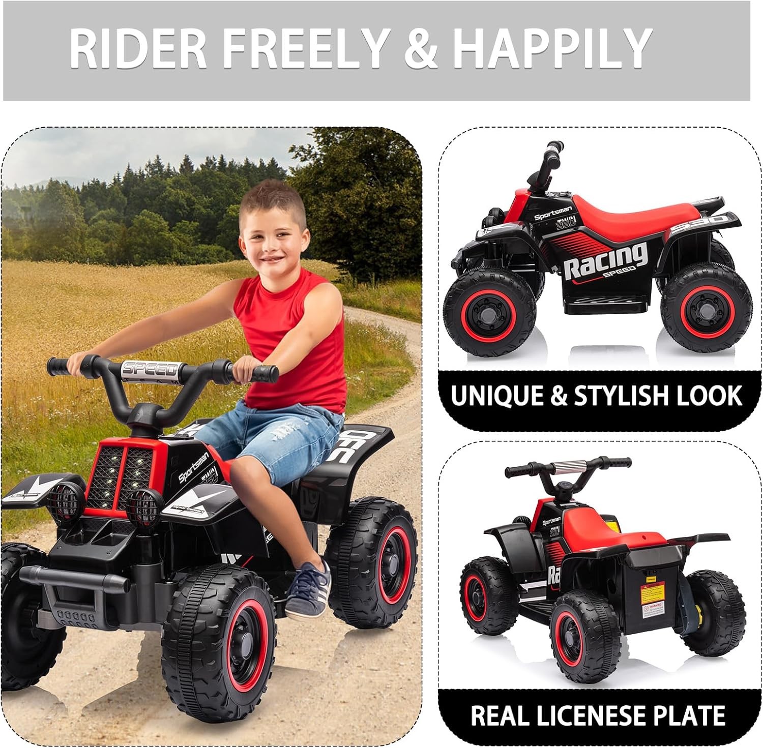 Garvee 6V Kids Ride On Electric ATV,Ride-On Toy for Toddlers 1-3 Boys & Girls