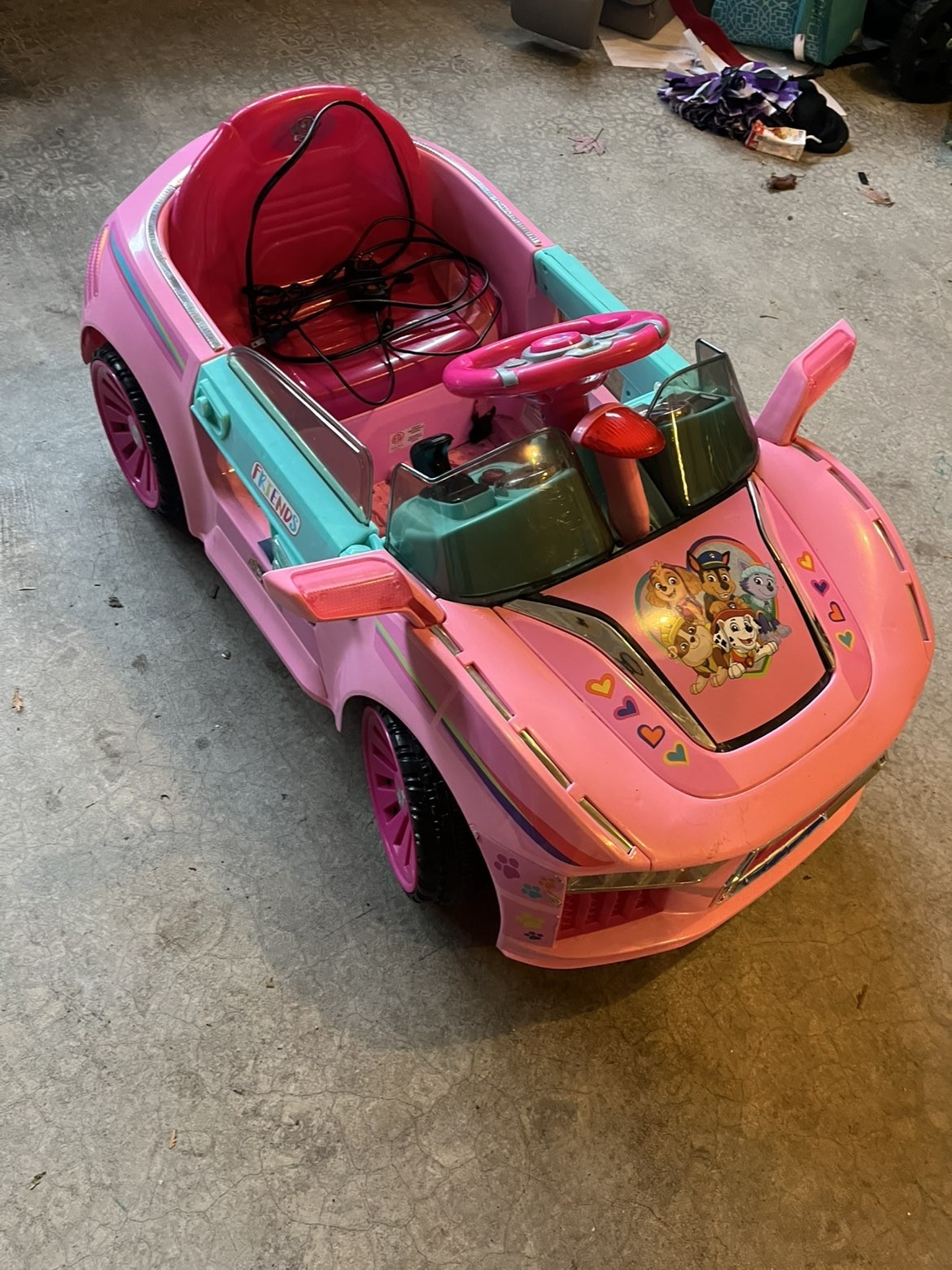 Friends Paw Patrol Battery Operated Pink Ride-On Toy Car for Ages 3-7 Cars Theme