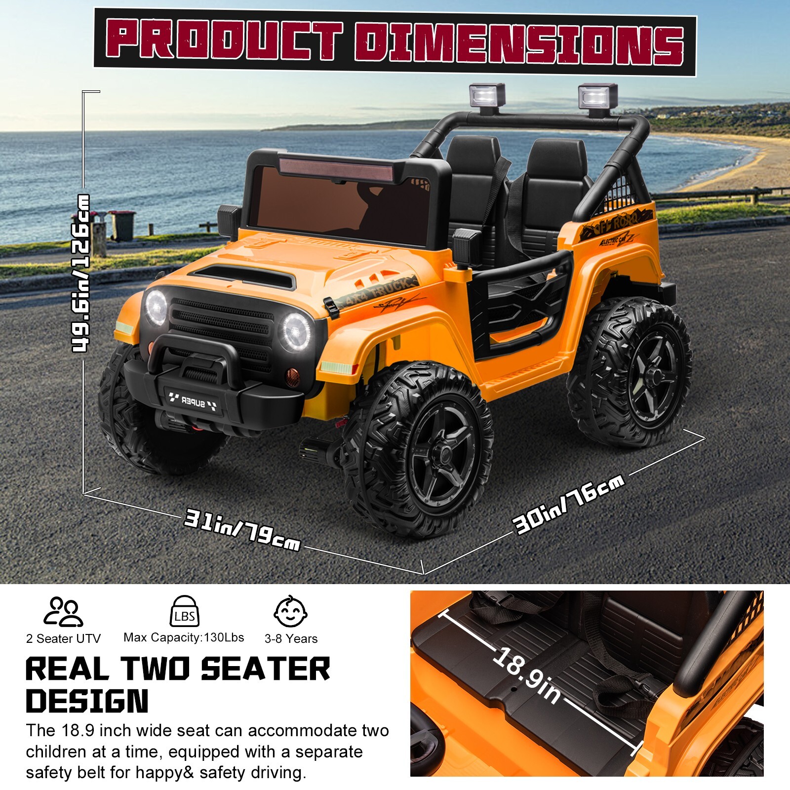 ZEOPHOL Kid Electric Ride On Truck 24V 9AH Battery Power Car 4WD/2WD Multi Color