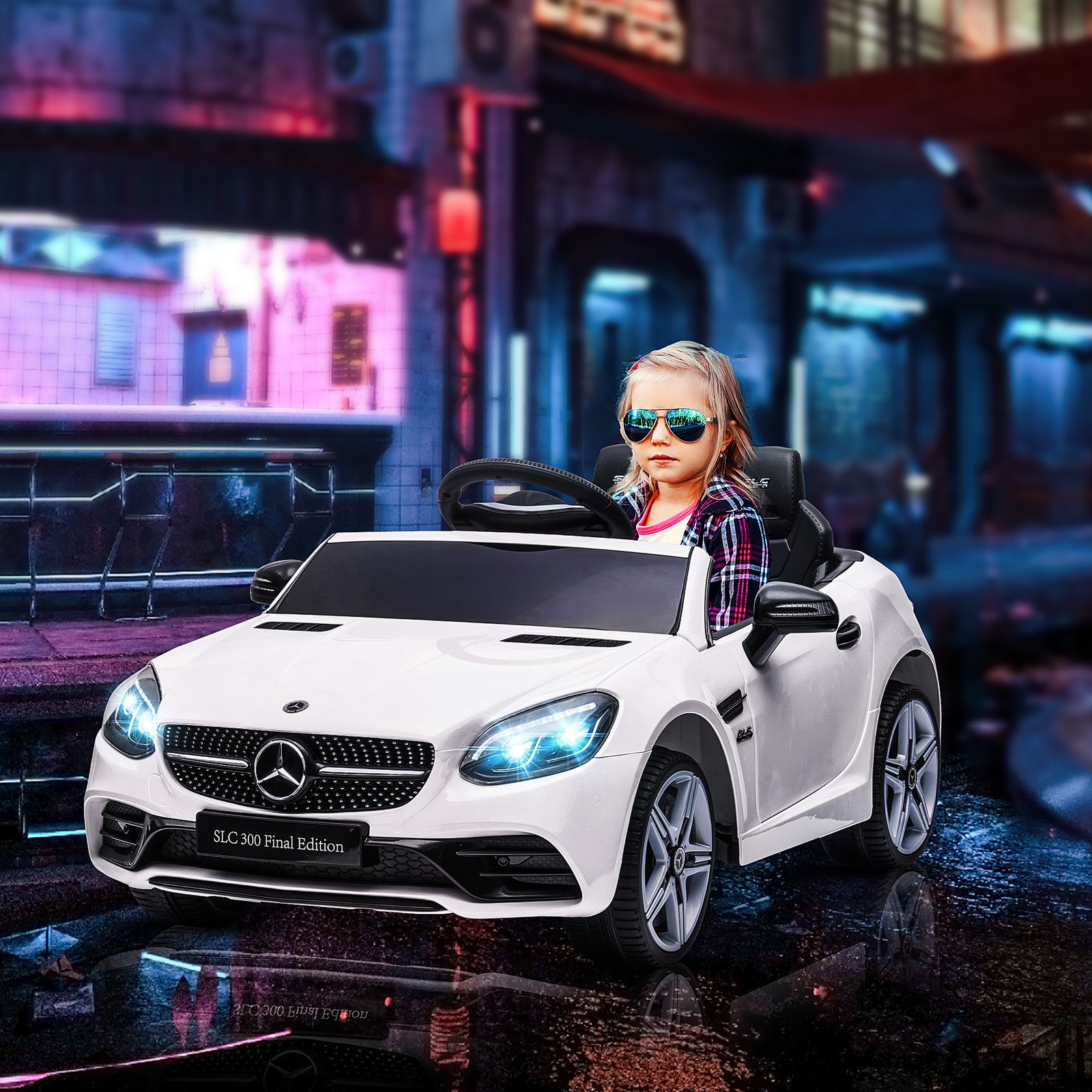 12V Ride On Toy Car for Kids with Remote Control, White