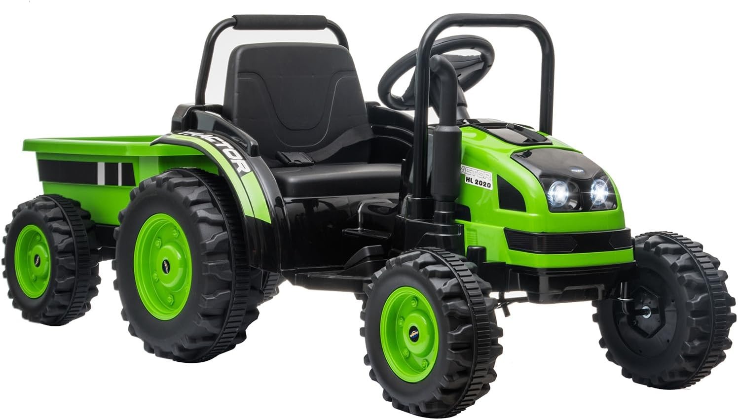 Upgraded Kids Electric Tractor W/ Dump Trailer &Remote, 35W Dual Motor, Ages 3-8