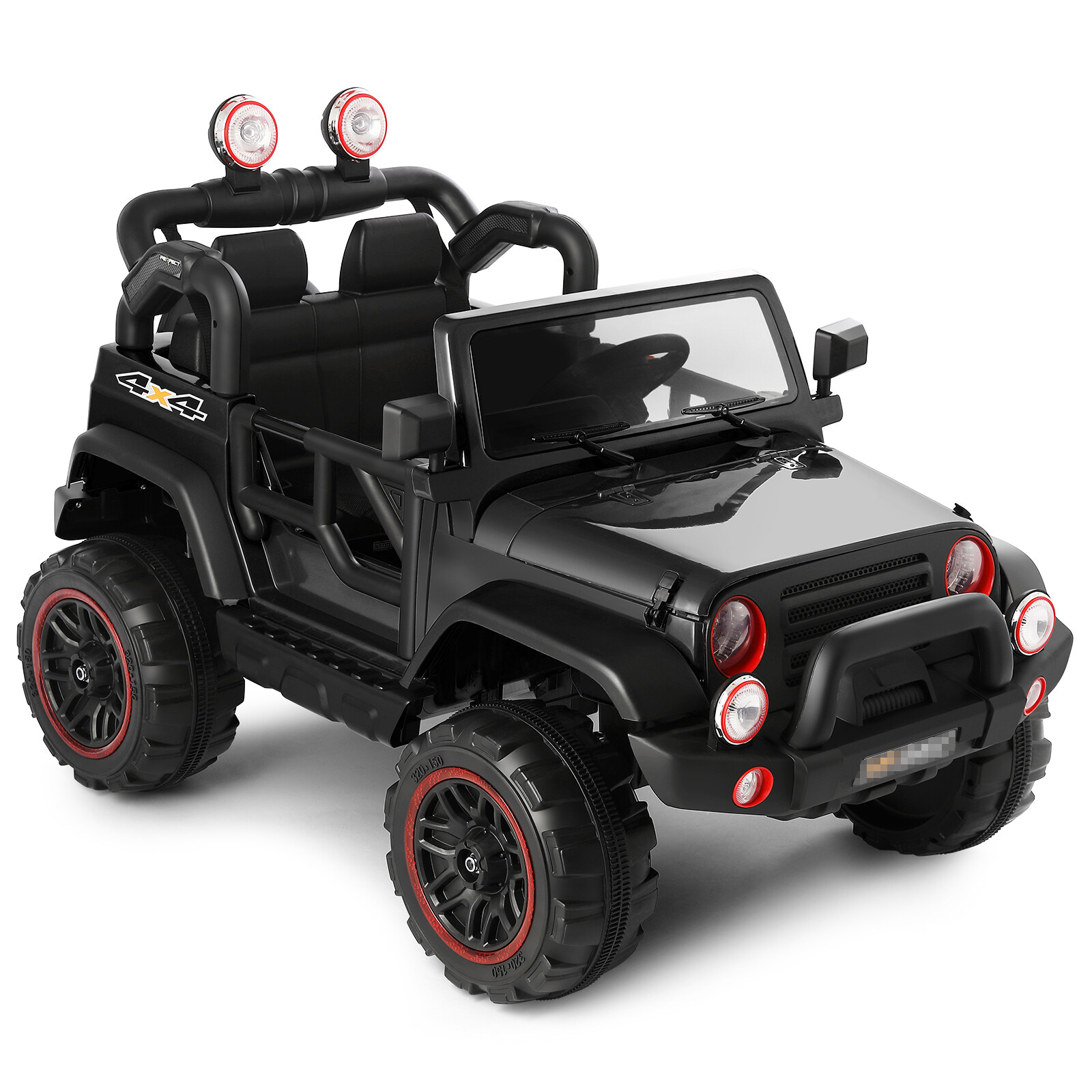 12V Battery 3 Speeds Kids Black Ride On Car Truck w/ RC+MP3+LED Light+USB+Cover