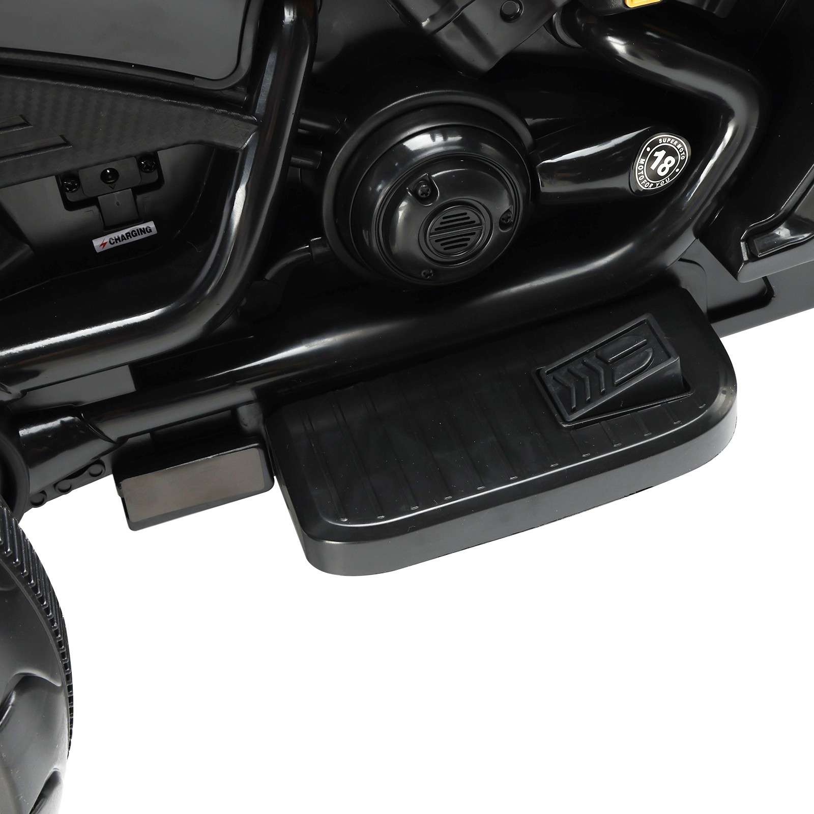 3 Wheel Kids Ride On Motorcycle Electric Dual Drive Toy Car With LED Light Black