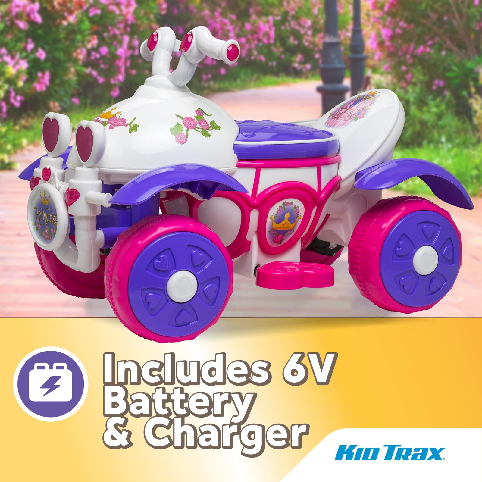Kid Trax Royal Princess 6V Toddlers Kids Ride On – Outdoor And Indoor