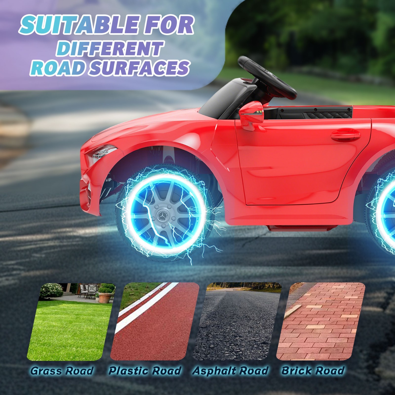 12V Kids Electric Car Ride on Toys for Girls Boys w/Remote, Battery Powered,Red