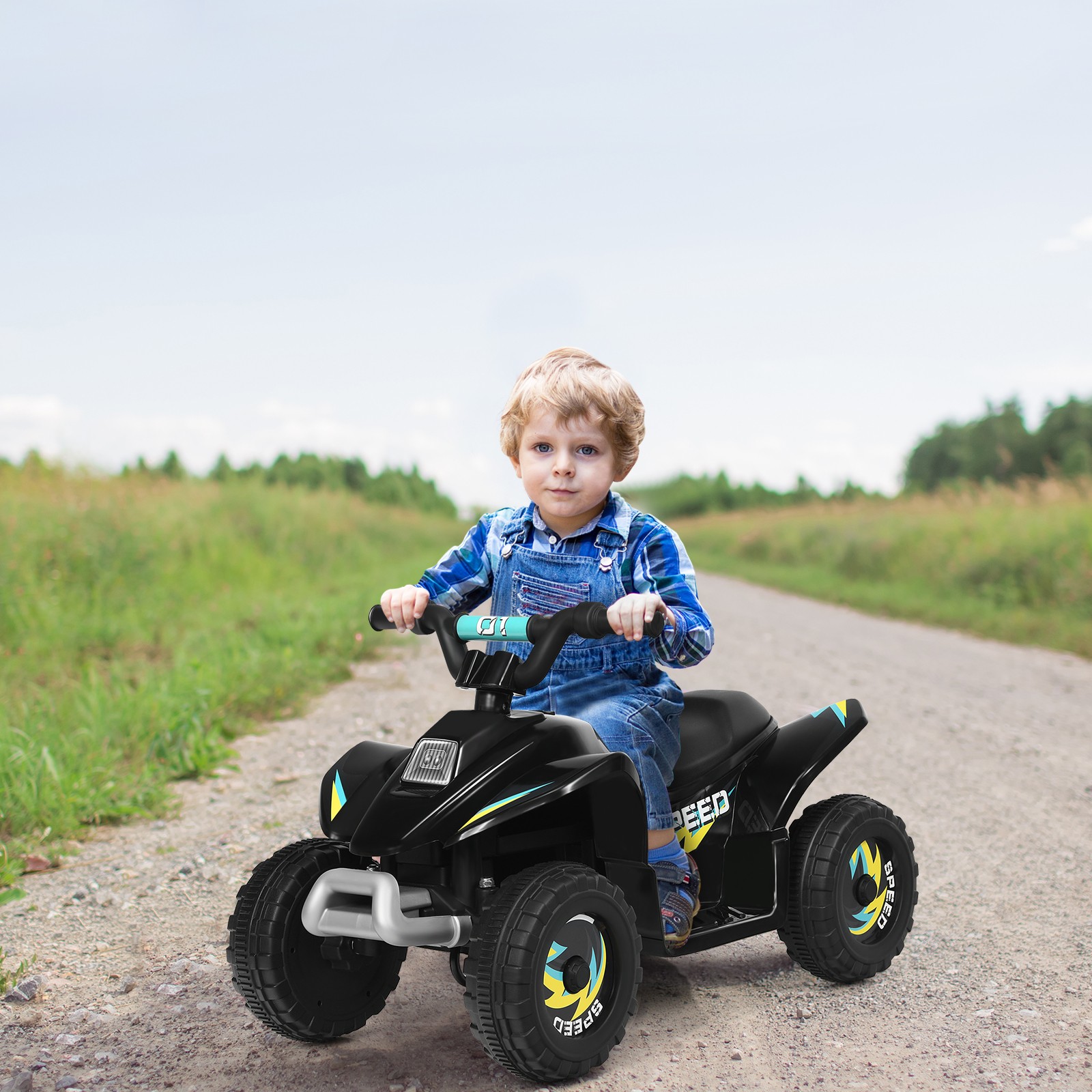 6V Kids Electric Quad ATV 4 Wheels Ride On Toy Toddlers Forward&Reverse Black