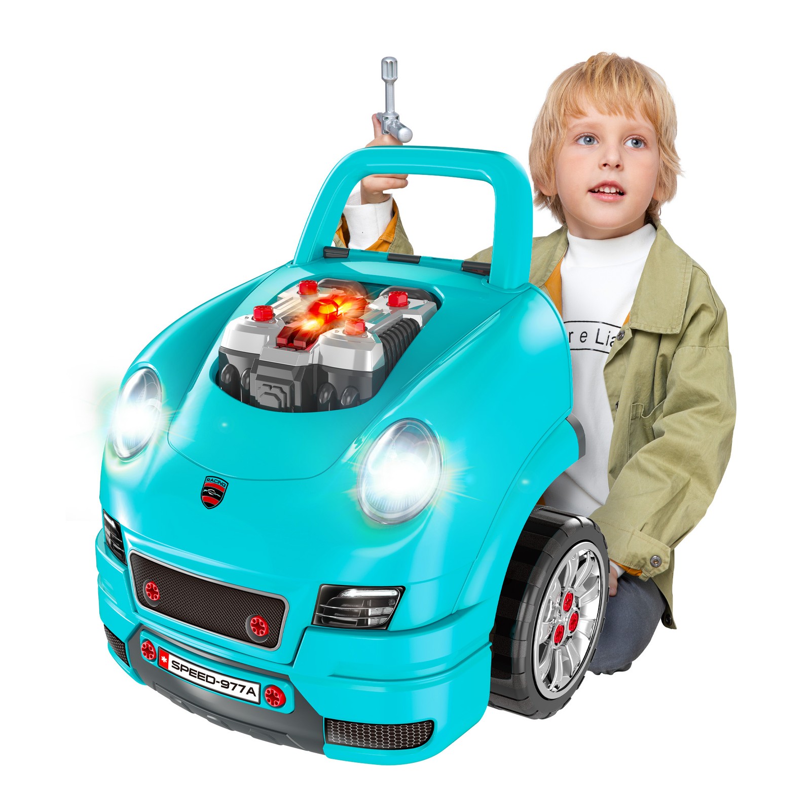 Workshop Kids Car Engine Toyset Educational Car Play Maintenance Repair Station