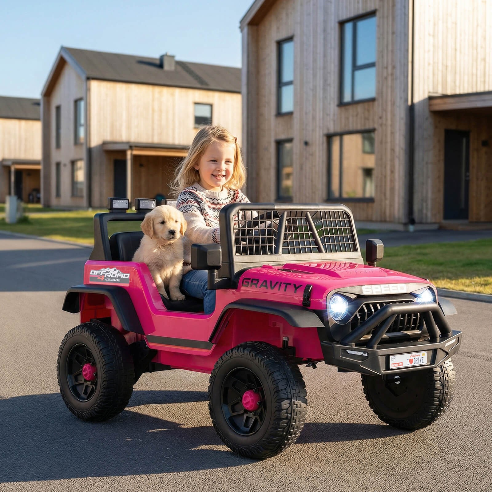 24V Ride On Car w/Remote Control Music LED Headlights Spring Suspension for Kids