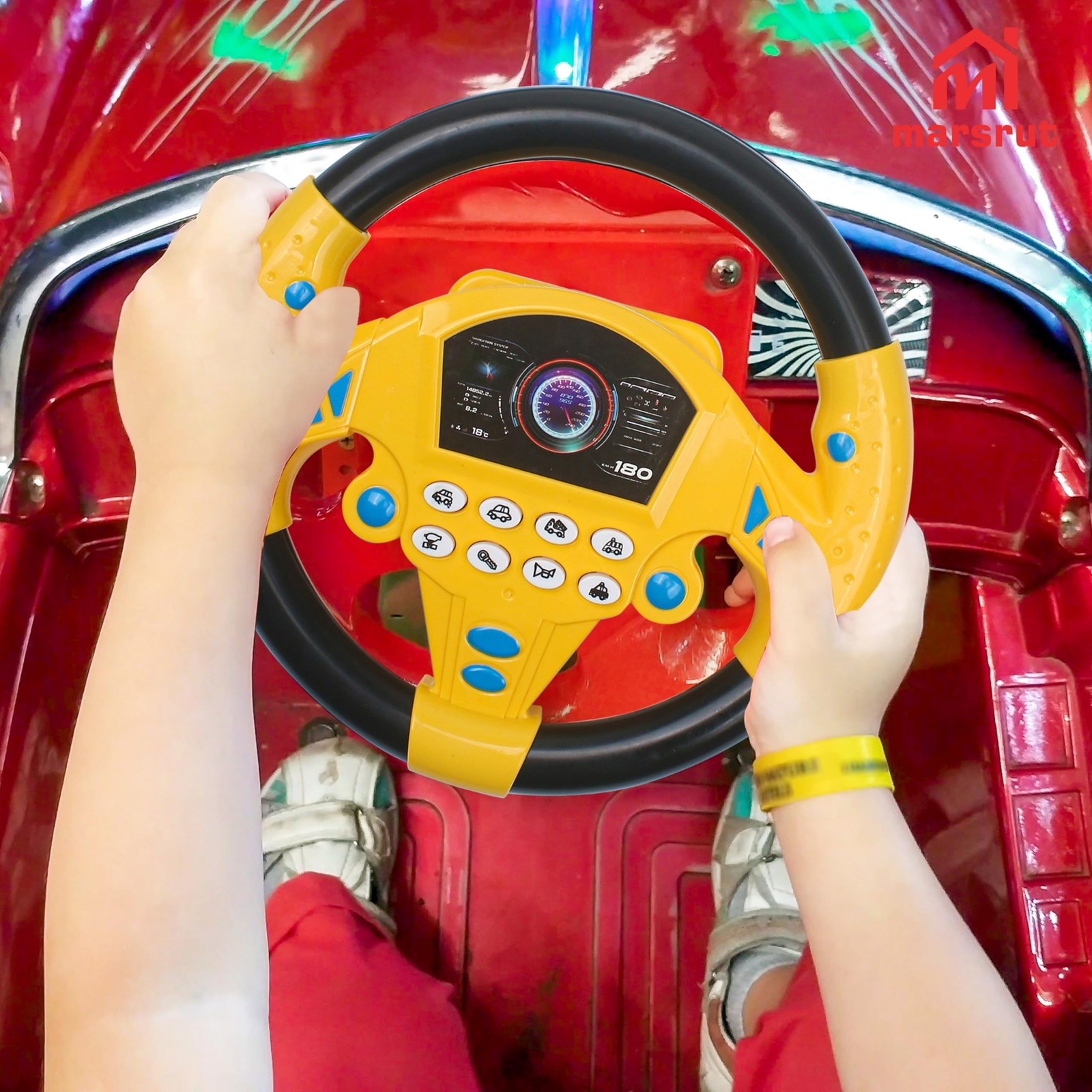 Steering Wheel Simulated Toy for Kids Babies 3+ Years Old, Small Electronic Simu