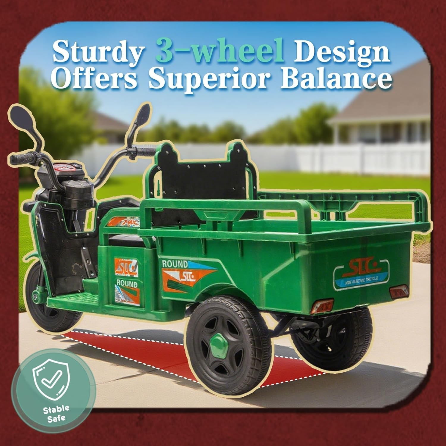 12V Kids Electric Tractor Ride on Dump Truck Car w/Extra Wide Seat & Cargo Bed