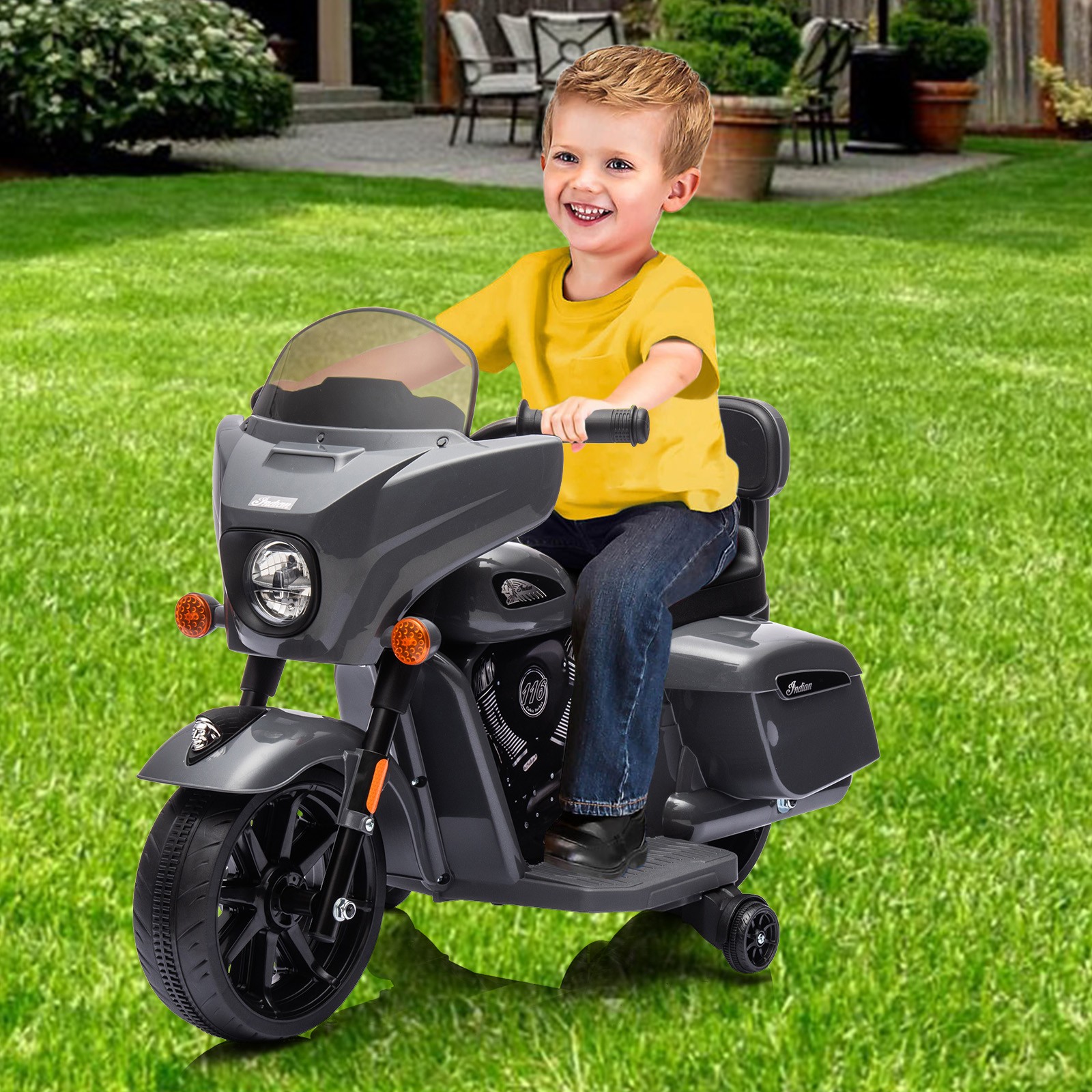 6V Kids Motorcycle,Electric Motorbike w/ Training Wheels,Toddler Motorcycle Gift