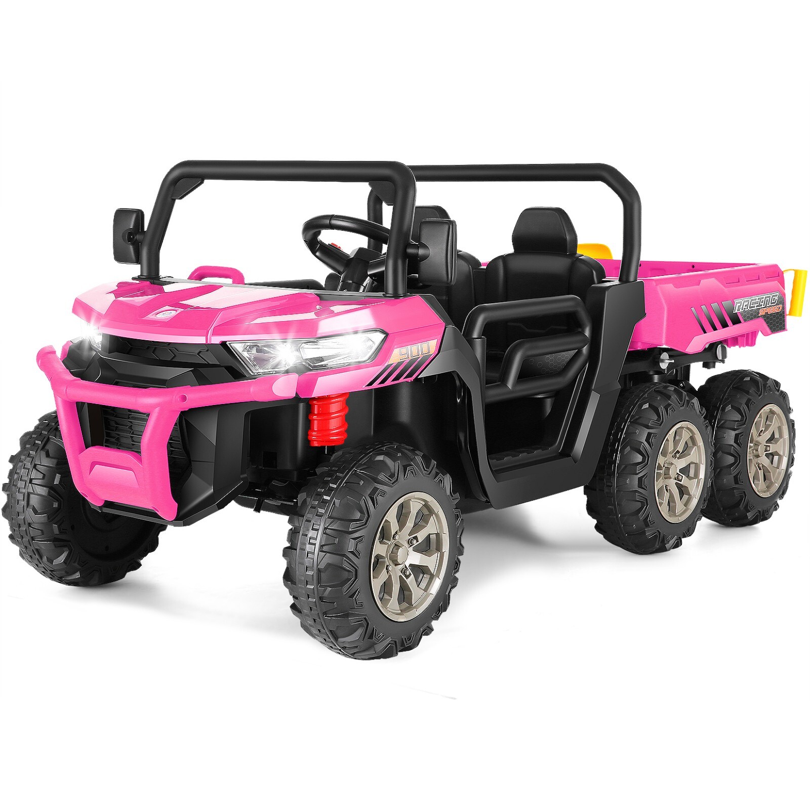 Electric 24V Battery Powered 4WD Kid Ride On Car Toys 2-Seat Dump Truck 6-Wheels