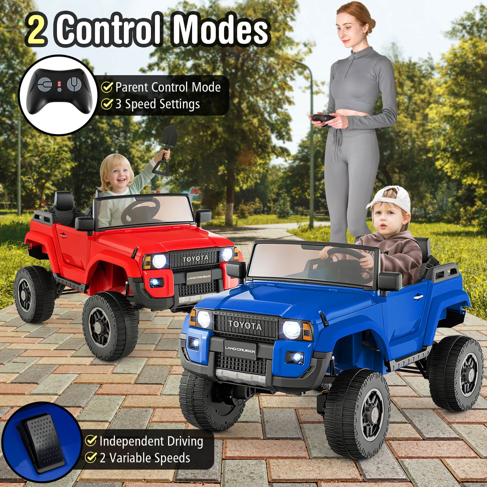 24V 2 Seater Ride on Car for Kids Licensed Toyota LC250 Ride on Truck w/Remote