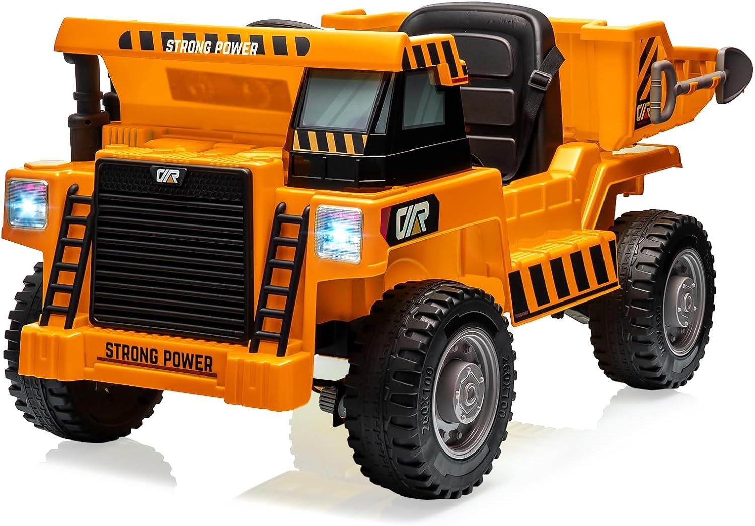 12V Kids 4WD Ride-On Dump Truck w Remote,Power Dump Bed,2-Speed Electric Car Toy