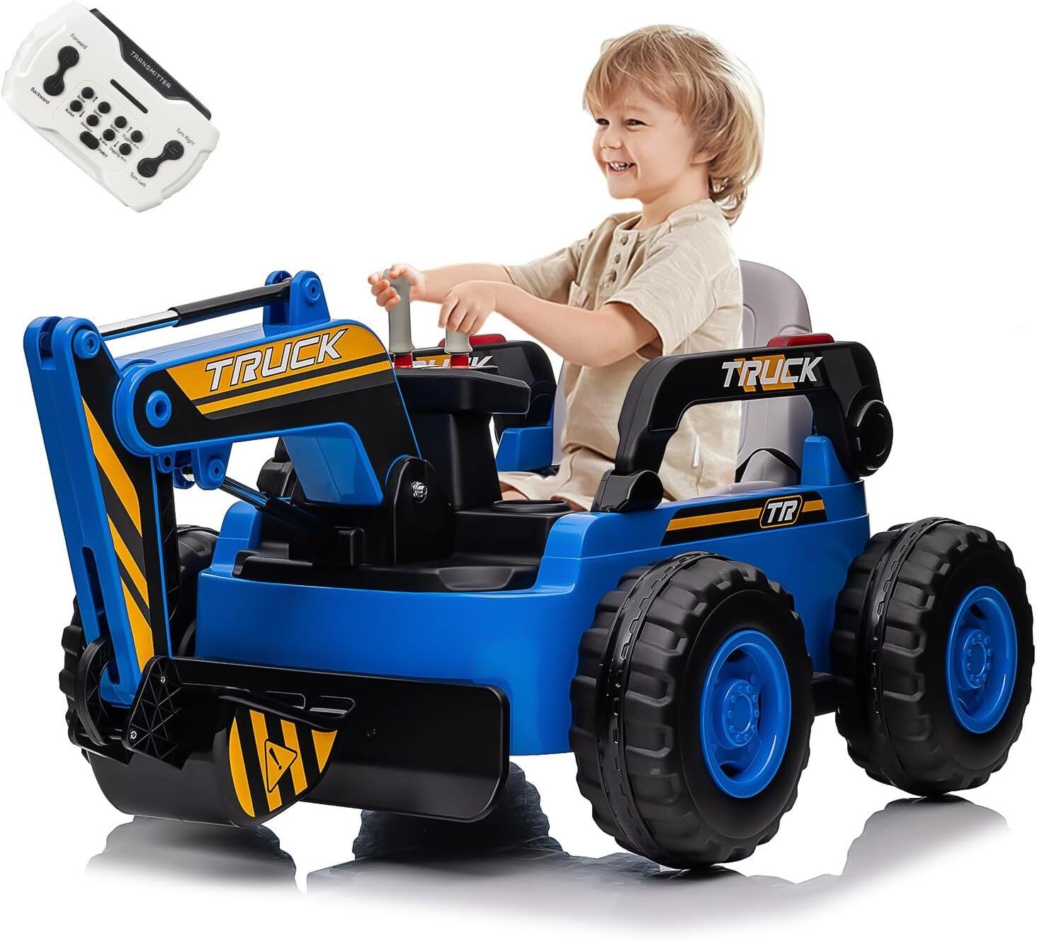 Kids Ride On Excavator 12V 10AH Electric Excavator Toys w/ Remote Control Music