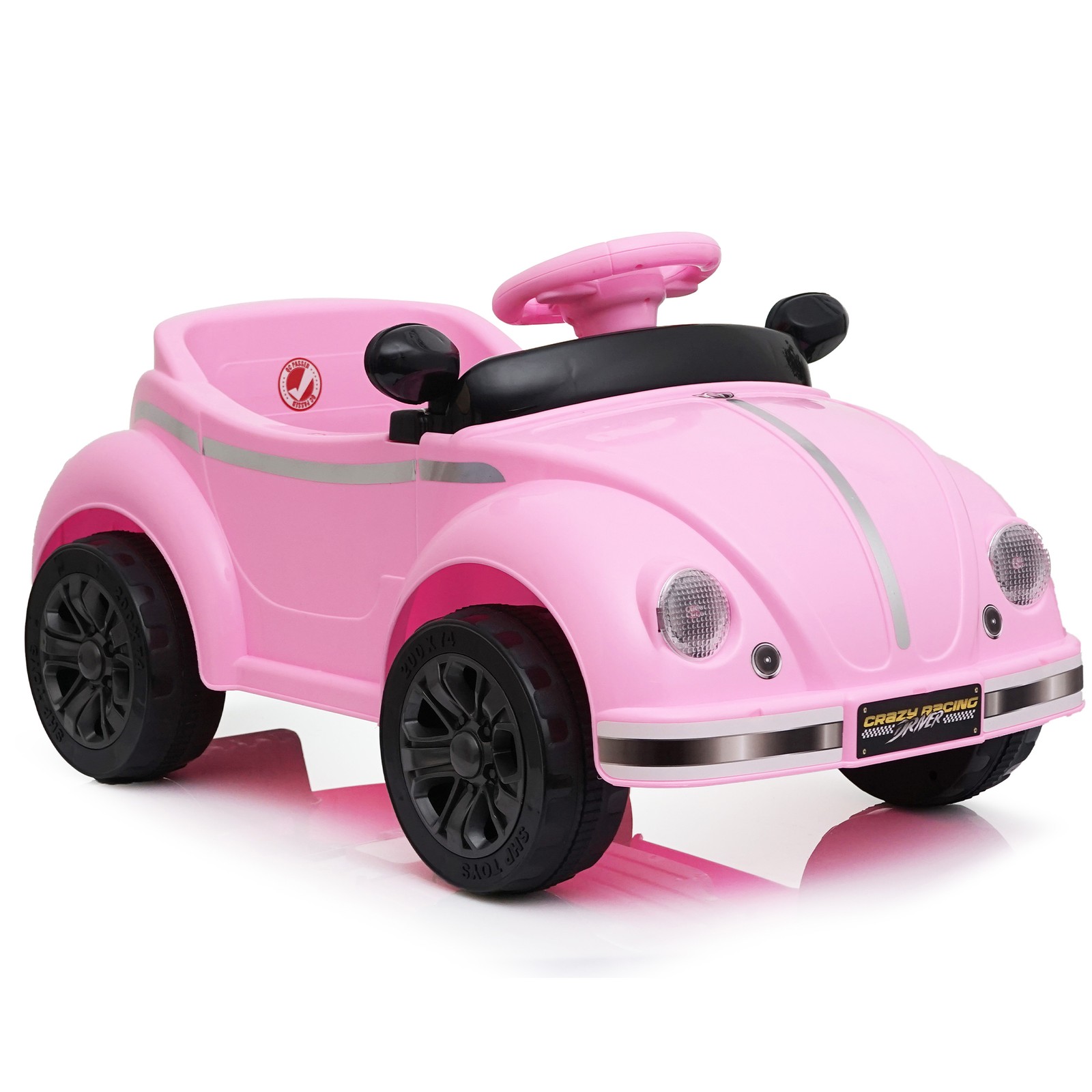12V Kids Ride On Car Wheel LED USB & Bluetooth Suitable for Kids Aged 2-4 Pink