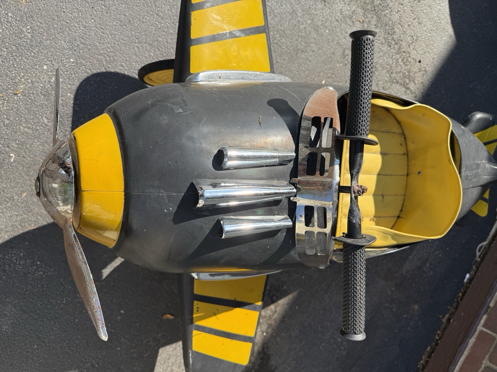 American Retro Yellow Jacket Pedal Airplane Special Edition Metal Ride On Toy