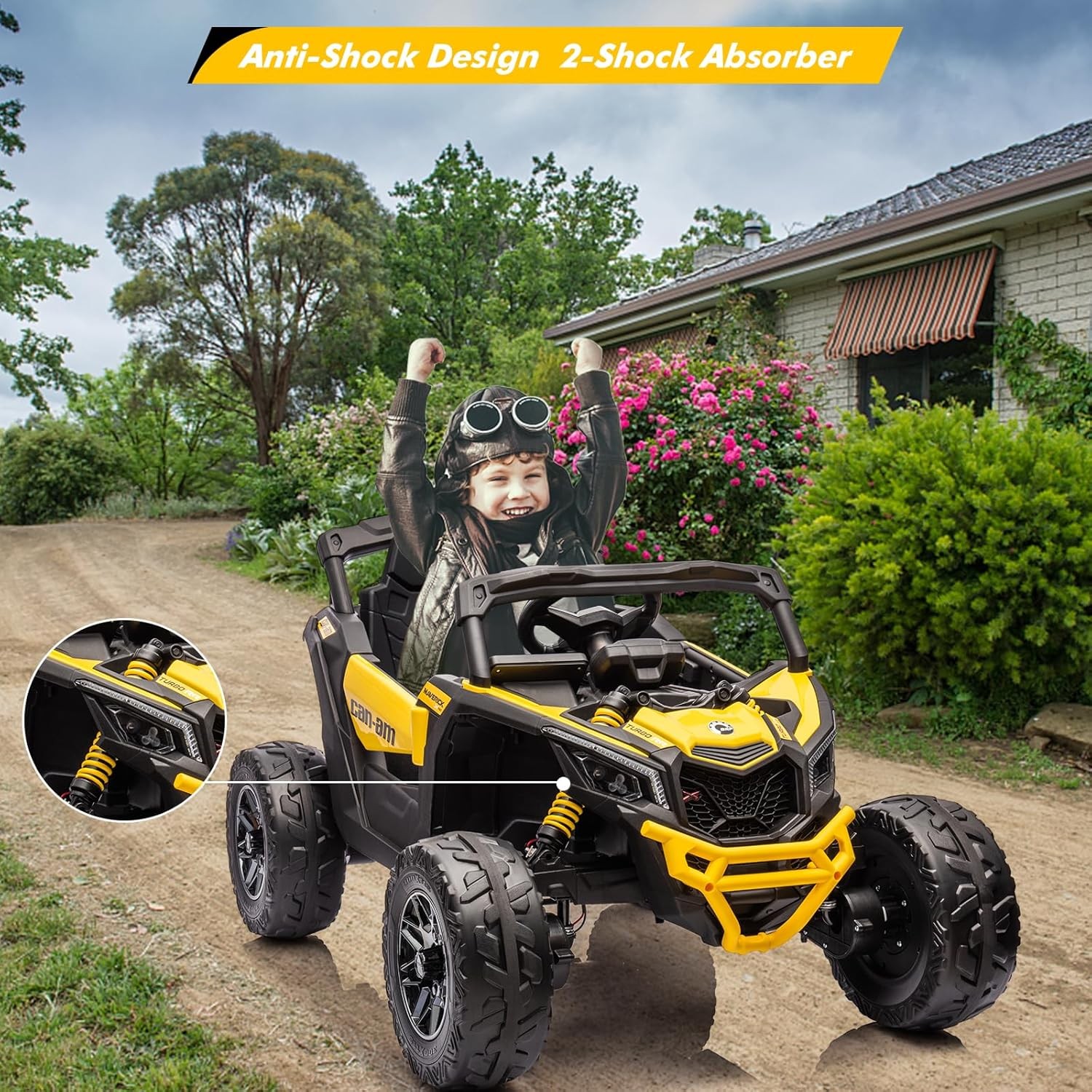 12V Ride on UTV Car Toy,Electric Off-Road UTV Car,Kids Truck with Remote Control