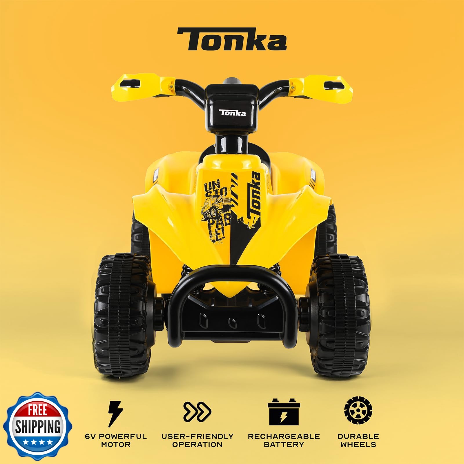 Tonka – 6V ATV Quad for Kids, Powerful and Safe Ride-On Toy with Rechargeable…