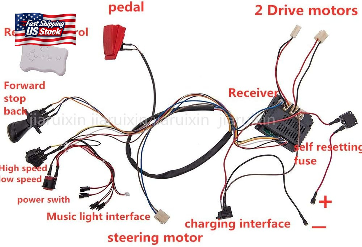 Weelye Ride on Car 12V DIY Modified Wires Complete Set of Remote Control Circuit