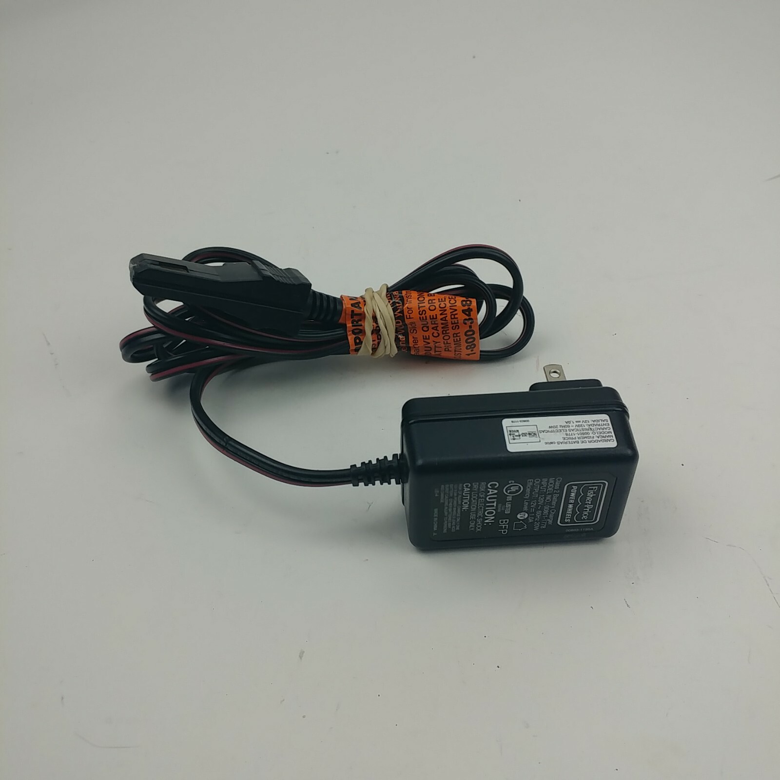 OEM Fisher Price Power Wheels AC/DC Adapter Charger Cord Model 00801-1778