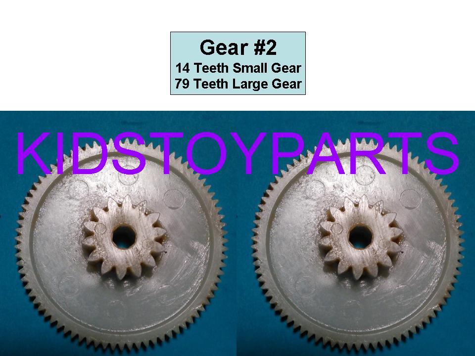(2x) DYNATRAX ALSO FITS Power Wheels 2nd Second Gear #7R Gearbox 14/79 teeth