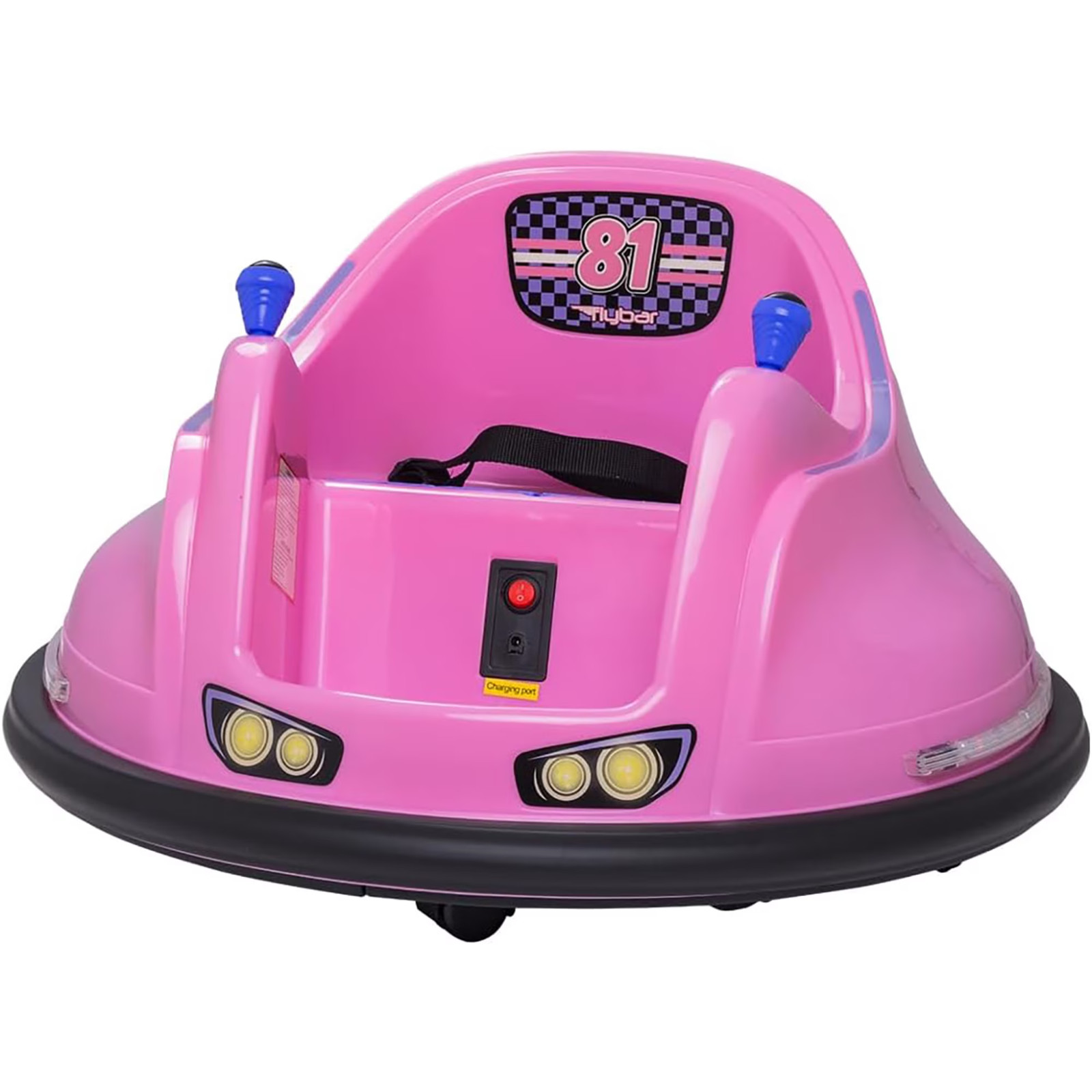 Flybar 6V Bumper Car for Toddlers Pink, Electric Ride on Toy for Kids Ages 1.5-4