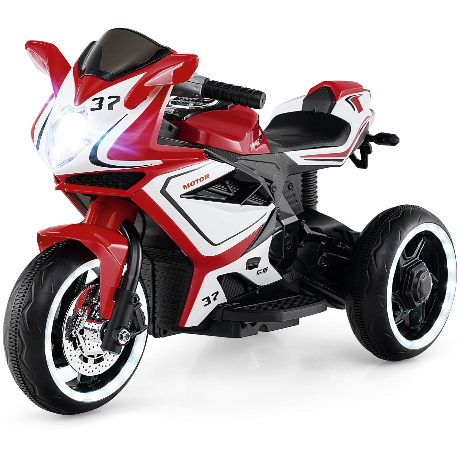 Kids Ride on Motorcycle 6V Battery Powered Mini Electric Motorbike w/ LED Lights